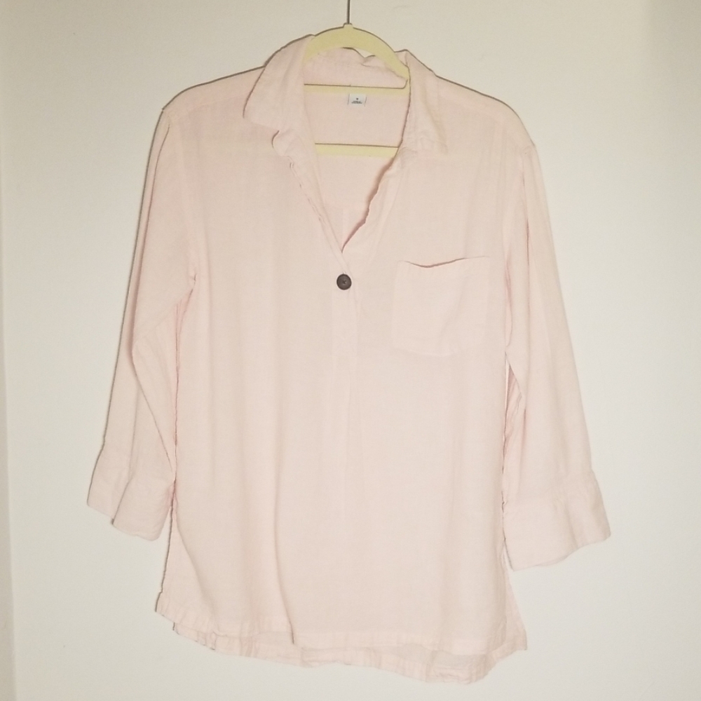Light Pink Long Sleeve Linen Shirt